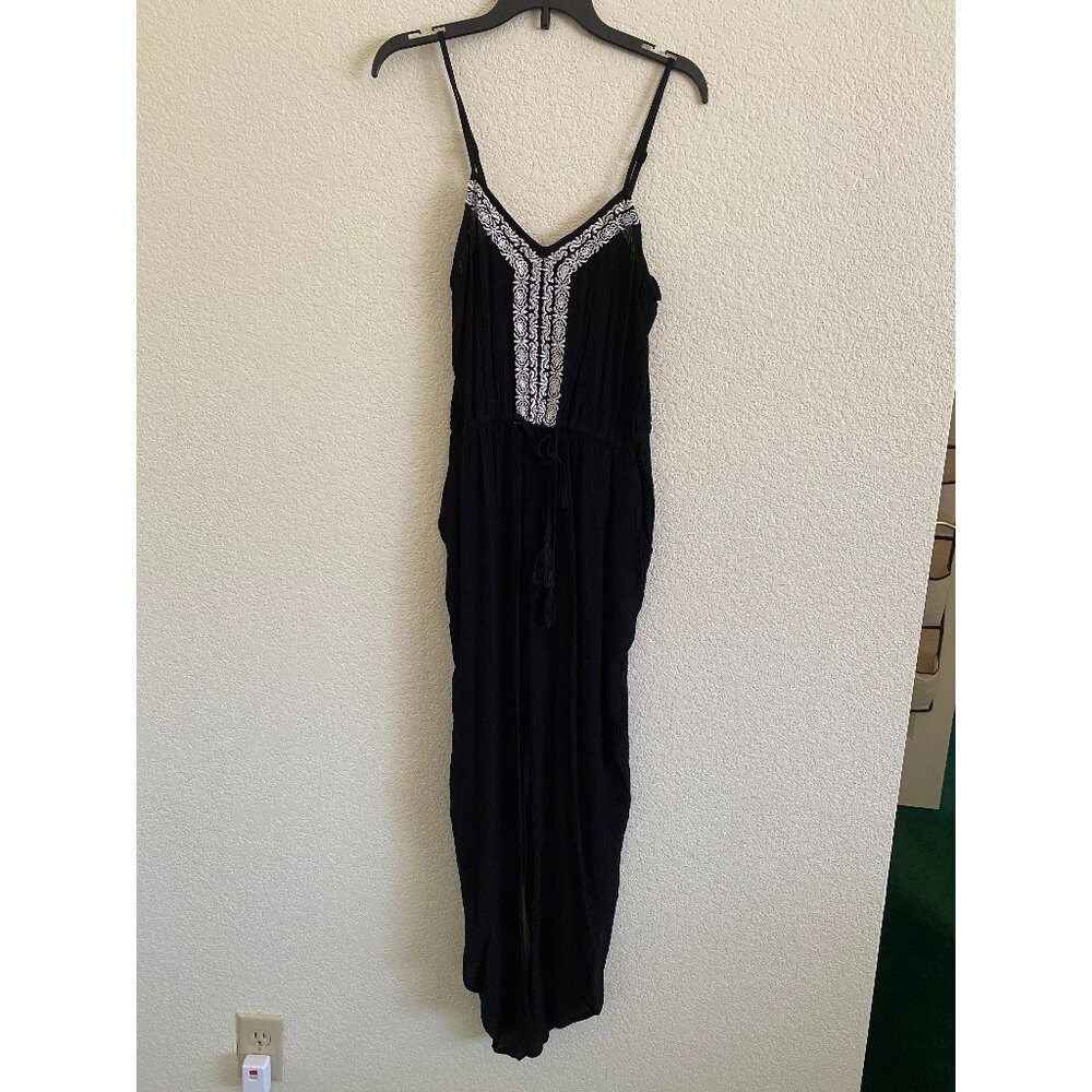 XS Black Romper with White Detailing